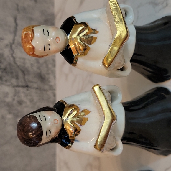 Set of 3 vintage choir children figurines boys & girls gold accents - Picture 2 of 5